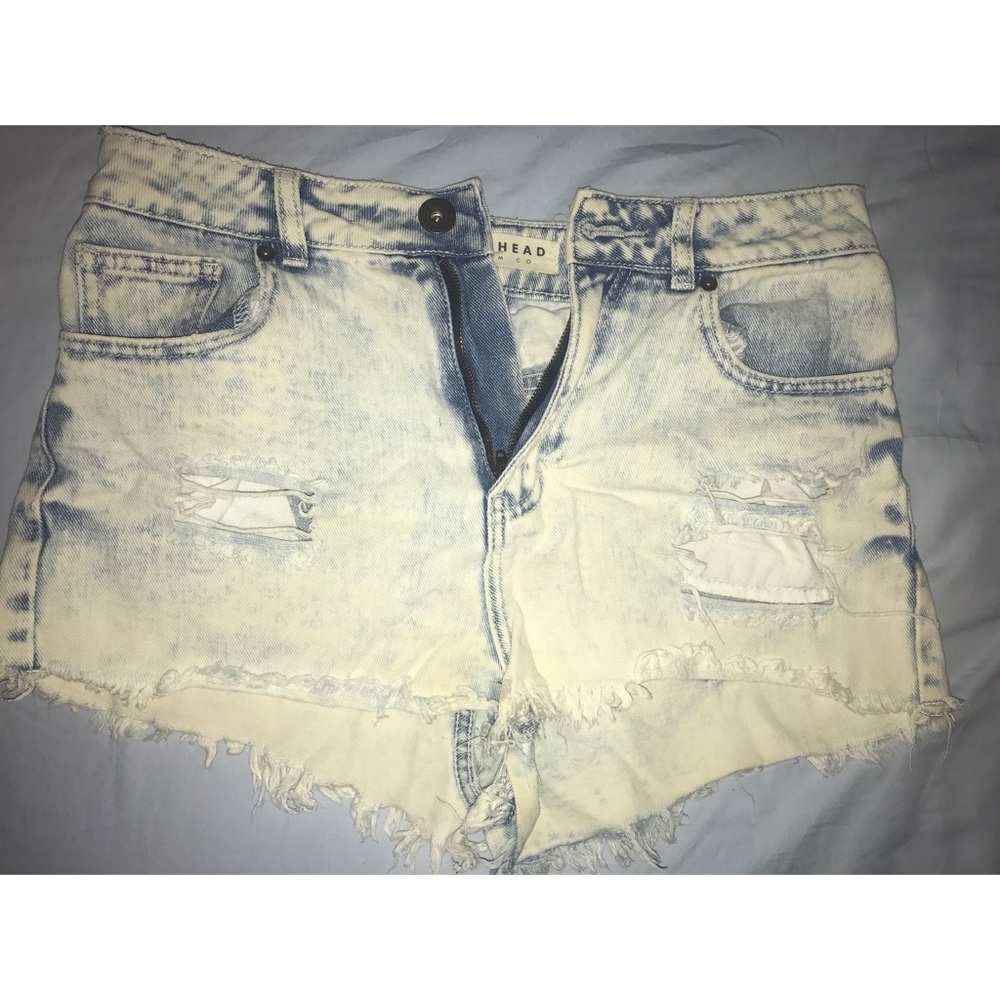High waisted jean shorts